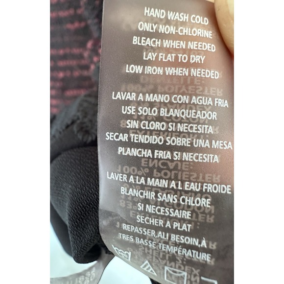 Karl Lagerfeld Paris‎ Black Red Knit Top Lace Trim Sweater Blouse Medium M - Picture 5 of 8